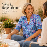 Elowen – Women's V-Neck Puff Sleeve Blouse with Smocked Cuffs, Flowy Floral Top