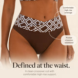 Solmara – Wrap V-Neck High-Waist Two-Piece Bikini with Diamond Print