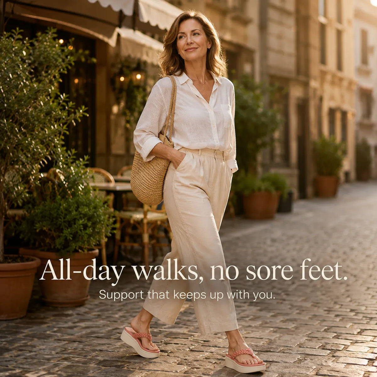 Solvea – Braided Wedge Sandals with High Arch Support