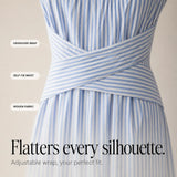 Marellé – Striped Wrap Waist Maxi Dress Sleeveless