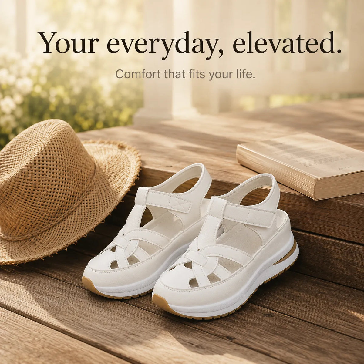 Velora – Cushioned Platform Sandals with Adjustable Strap for All-Day Comfort