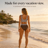 Solmara – Wrap V-Neck High-Waist Two-Piece Bikini with Diamond Print
