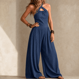 Karissa – Women's Flowing Wide-Leg Halter Jumpsuit