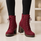Lacelle - Romantic Lace Trim Suede Ankle Boots