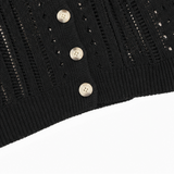Lianora – Short Sleeve Open Knit Button Cardigan for Women