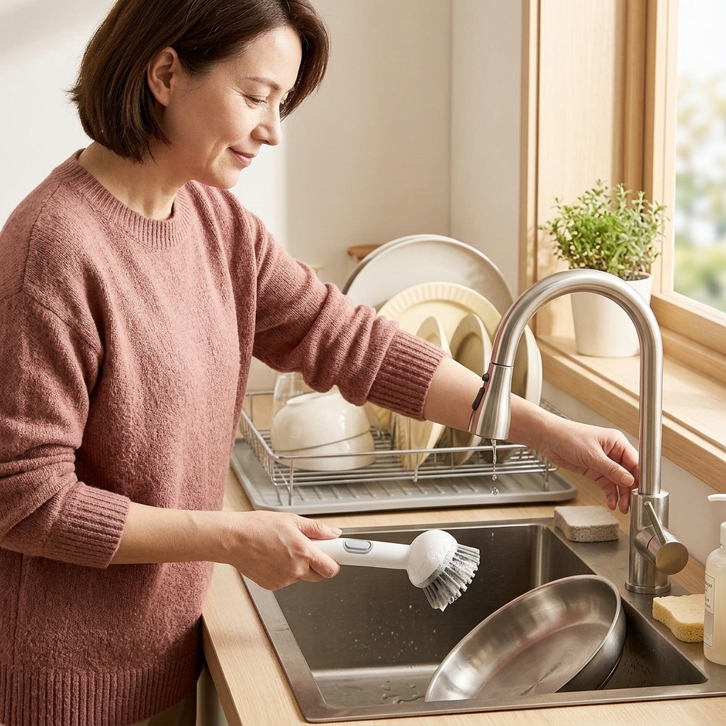 Sudspin – No Leak Dish Brush with Built In Soap Dispenser