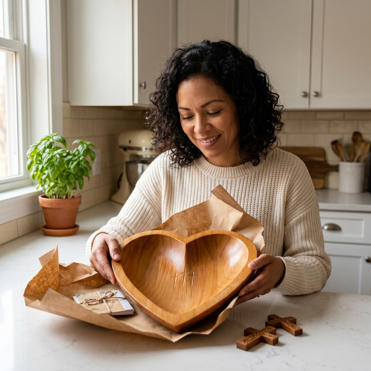 Soluna – Heart-Shaped Prayer Bowl with 24 Blessing Cards