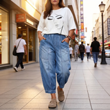 Loméa – Women's Relaxed Elastic Waist Denim Trousers
