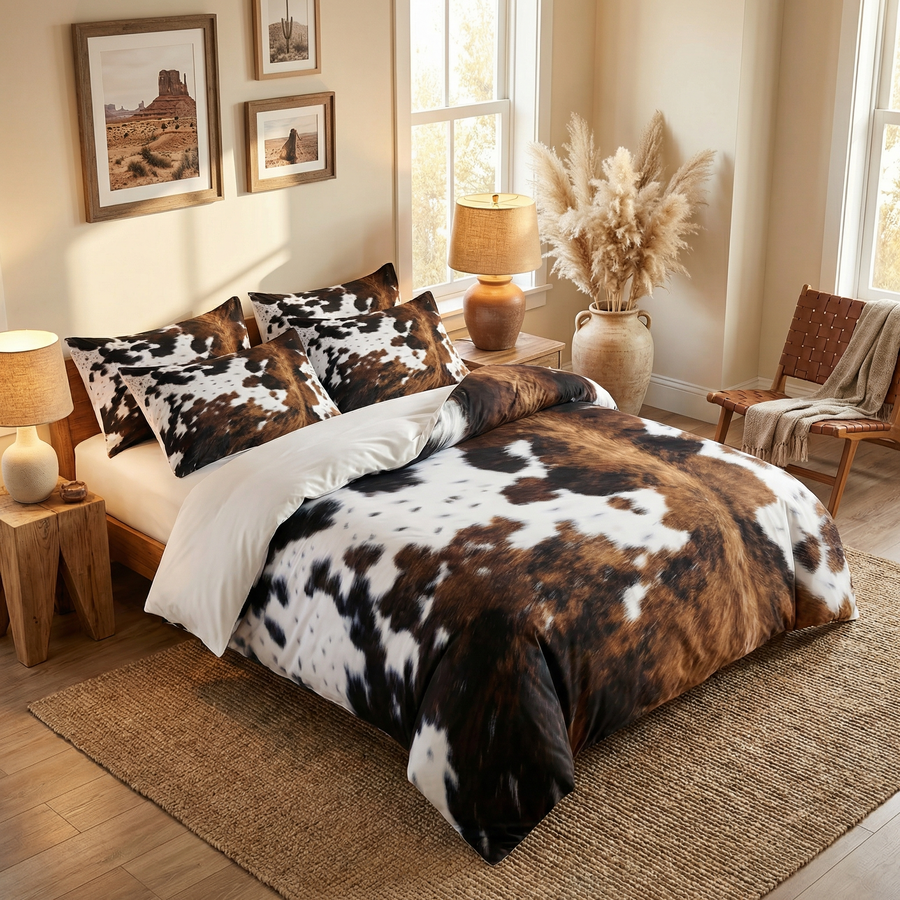 Ranchero – Western Cowhide Bedding Set
