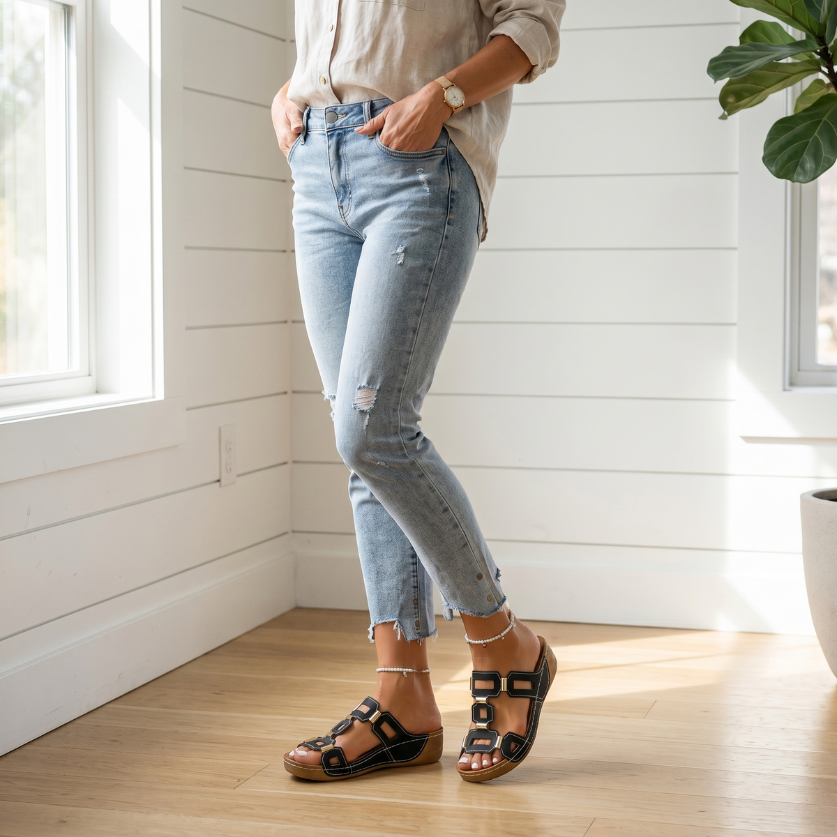 Soleva – Women's Cut-Out Platform Sandals