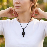 Noctera – Macramé-Wrapped Obsidian Pendant