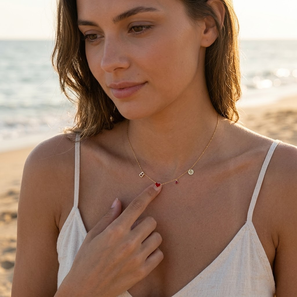 Veluna – Personalized Initial Charm Necklace with Birthstone and Zodiac