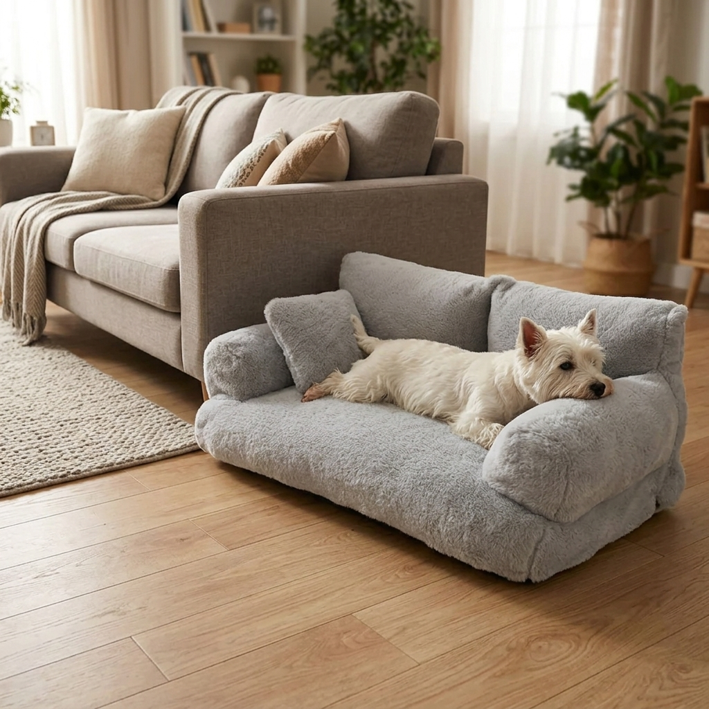 Pawlura – Plush Pet Sofa with Washable Cover