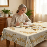 Rosalina – Embossed gold rose waterproof tablecloth