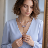 Lunabelle – Twin-Swan Pearl Tassel Necklace