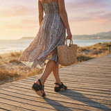 Solana – Retro Cork Wedge Sandals with Rivet Detail