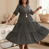 Curvella – Women's Boho Maxi Dress with Pockets