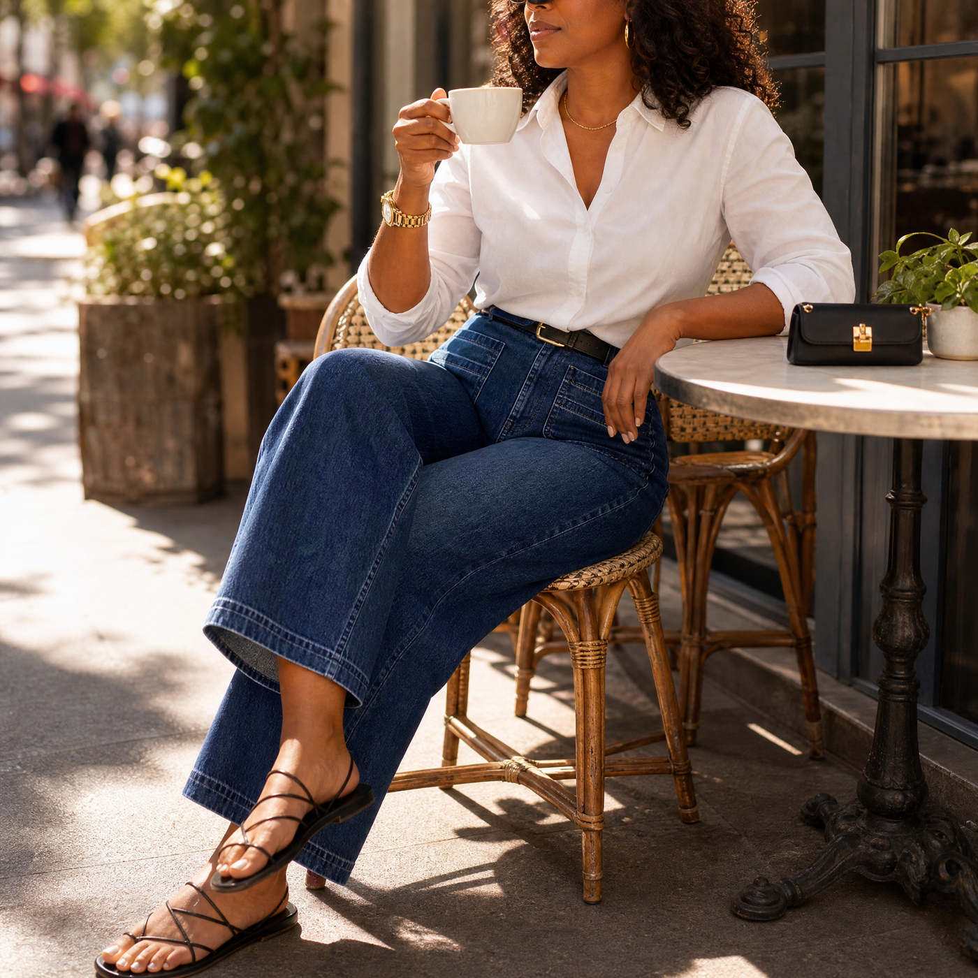 Vellora – Women's Patch-Pocket Wide-Leg Jeans
