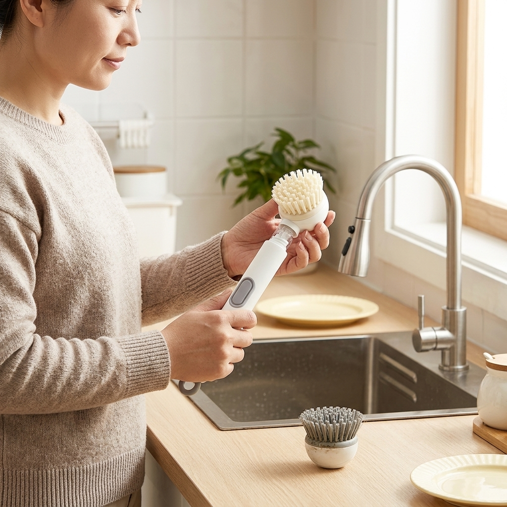 Sudspin – No Leak Dish Brush with Built In Soap Dispenser