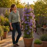 Floretta - Garden Obelisk Trellis for Climbing Plants, Plastic-Coated Steel