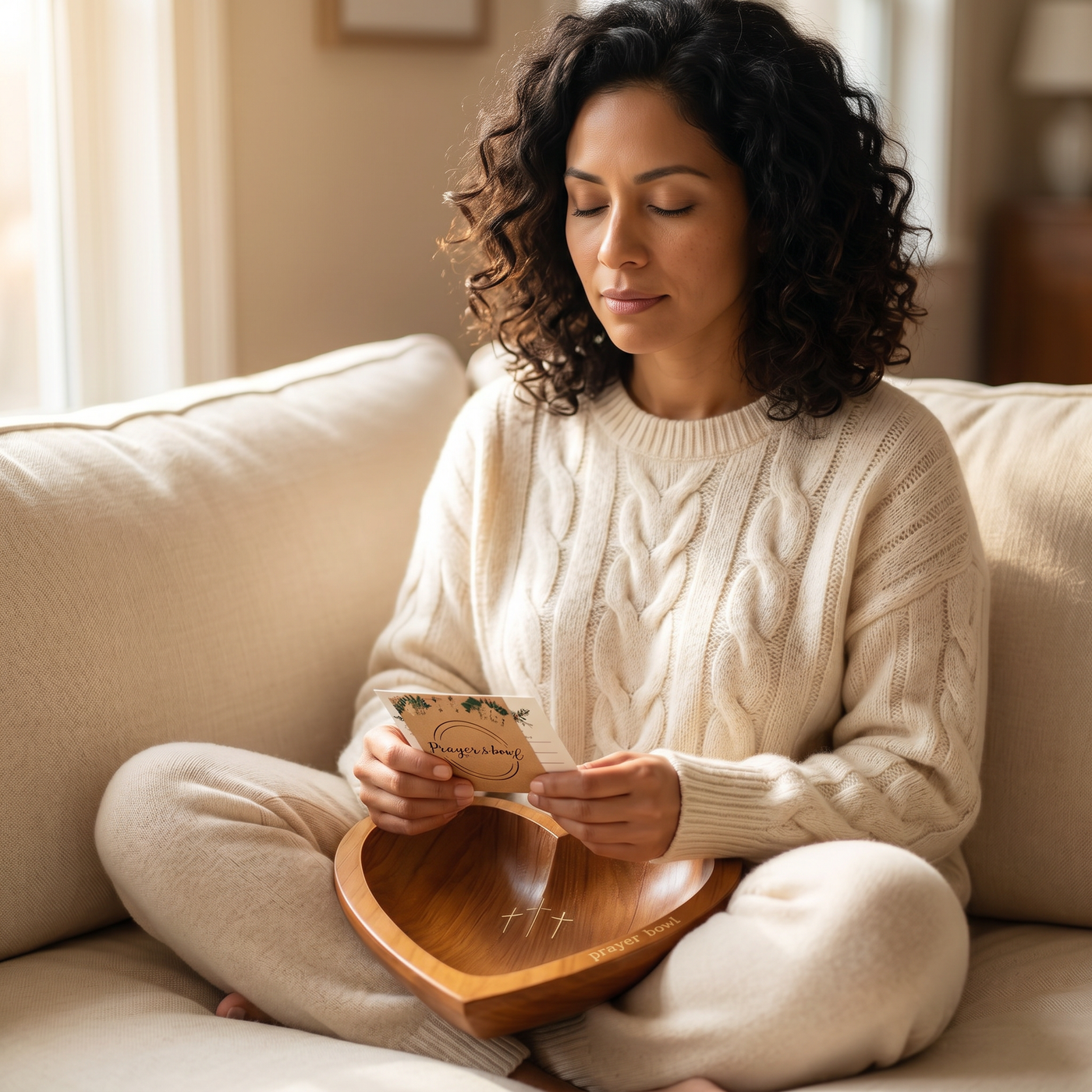 Soluna – Heart-Shaped Prayer Bowl with 24 Blessing Cards