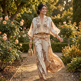 Vivara – Women's Floral Kimono Zip Up Set