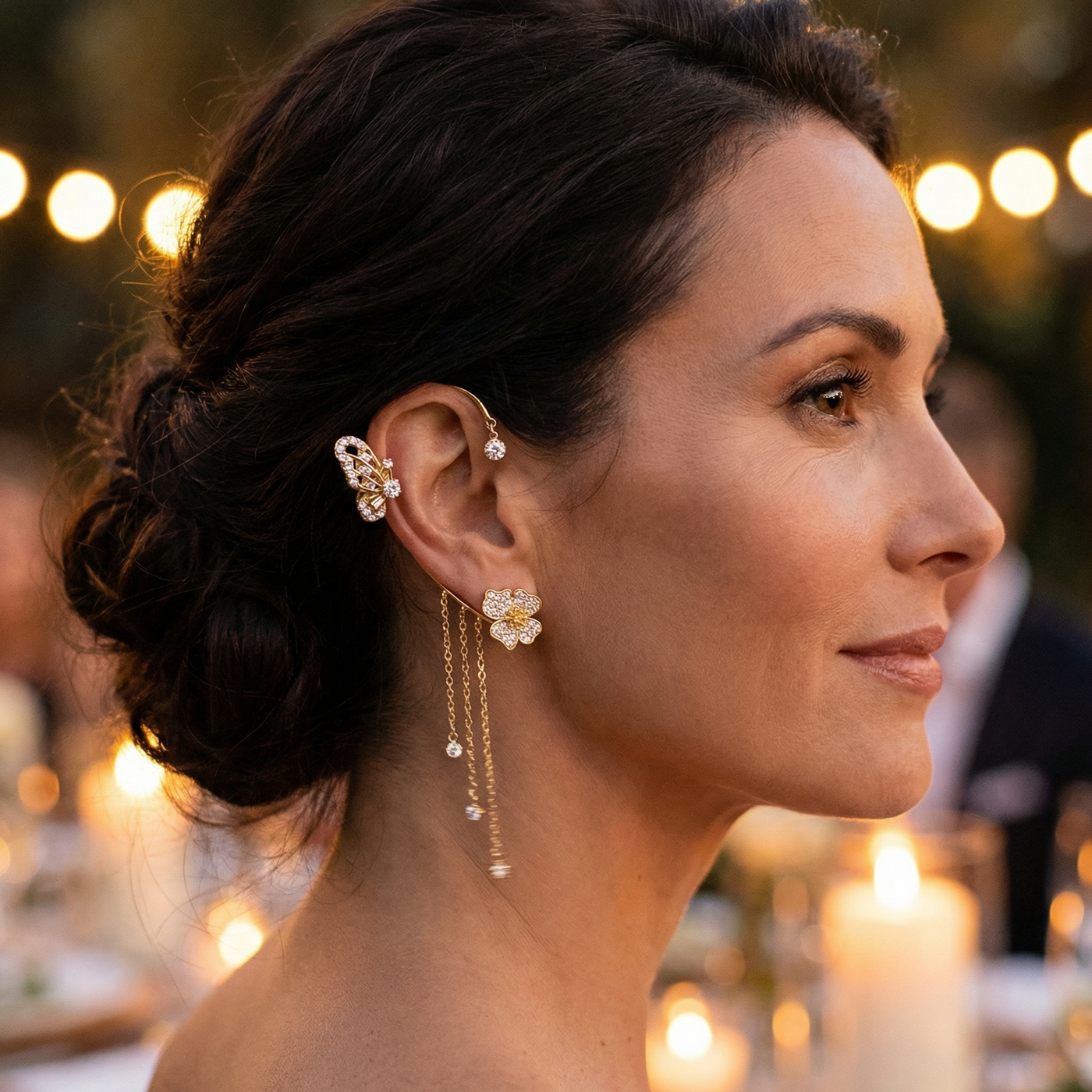 Ornata – Sparkling Butterfly Ear Cuff with Tassels