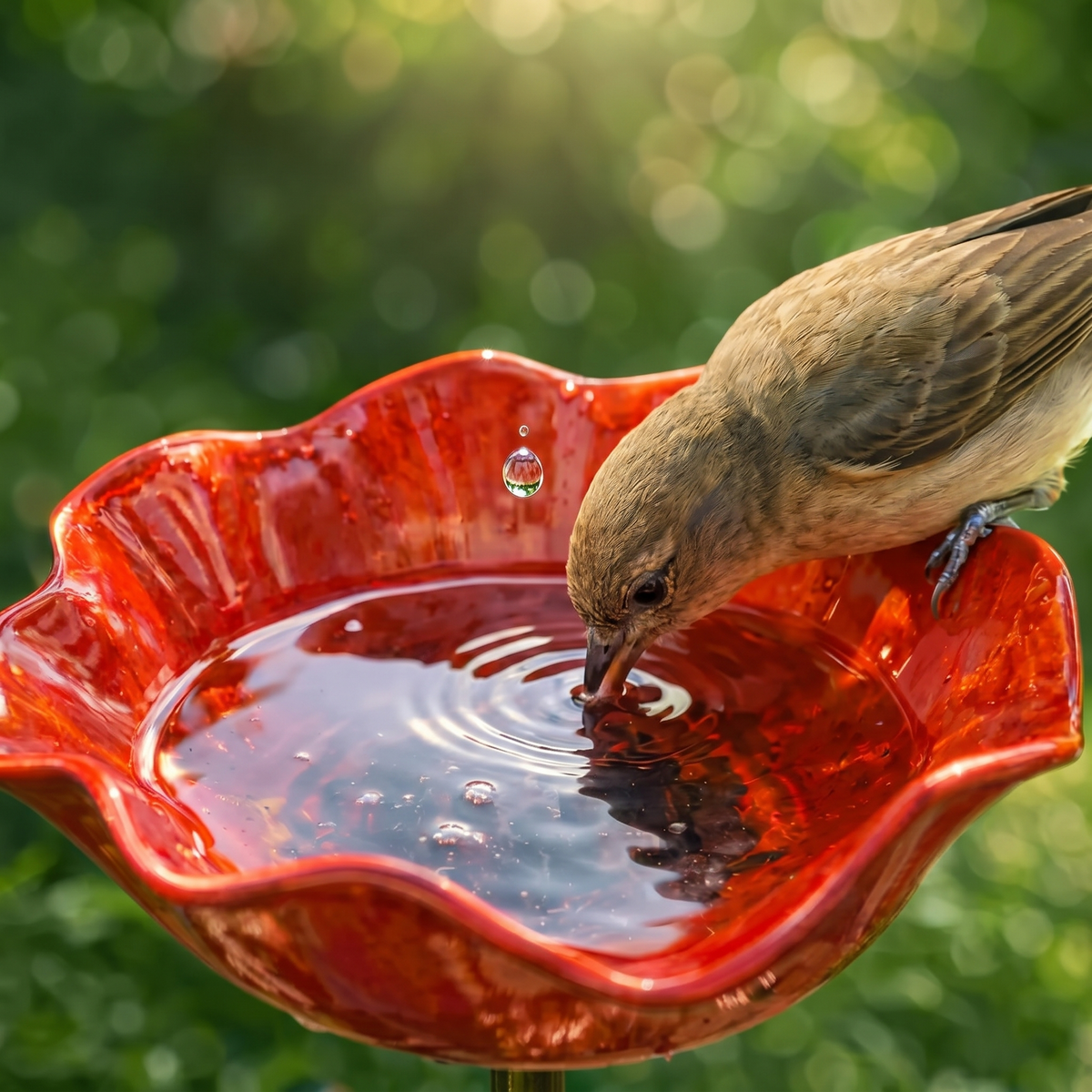 Petalune – Handcrafted Flower Bird Bath Garden Stake