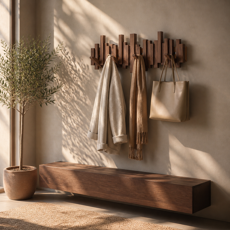 Wovenhall – Sculptural Wood Wall Coat Rack
