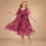 Florenza – Women's Layered Chiffon Floral Dress