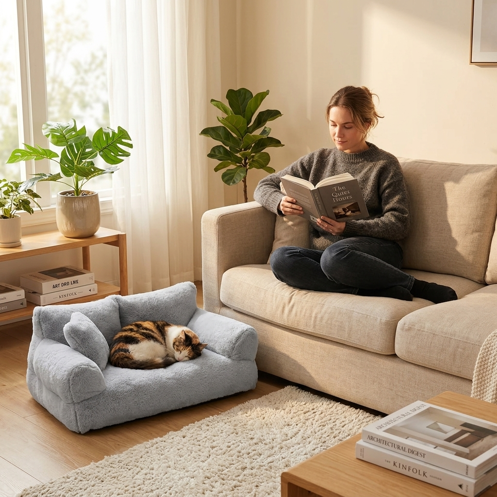 Pawlura – Plush Pet Sofa with Washable Cover