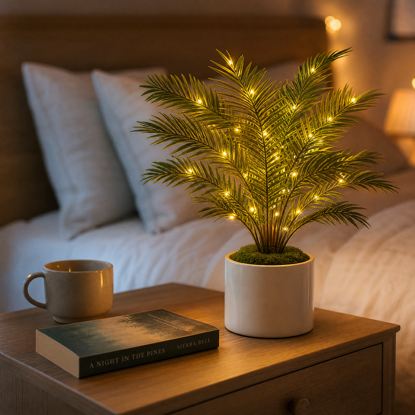 Palmora – Areca Palm LED Lamp with Pot