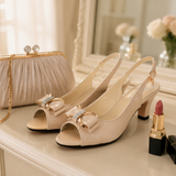 Belluna – Rhinestone Bow Slingback Heels