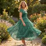 Osyla – Women's Flowing Marbled Midi Dress