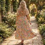 Florenza – Smocked Floral Maxi Dress for Spring