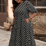 Curvella – Women's Boho Maxi Dress with Pockets