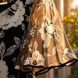 Solenya – Women's Floral Chiffon Dress with Sheer Overlay