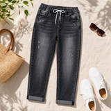 Vellora – High Waist Drawstring Denim Capris