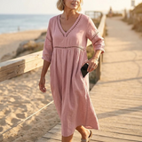 Solmera – Crochet Trim Midi Dress