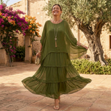 Velara – Women's Flowing Tiered Chiffon Maxi Dress