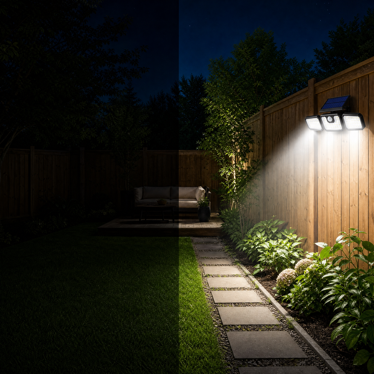 Northwall – 3-Head Solar Wall Light with Motion Sensor