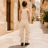 Verona – High Waist Pleated Lantern Pants with Ruffled Cuff