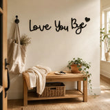Homely – Love You Bye Wood Wall Script Set with Heart Accent