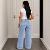 Vellara – Asymmetric Wrap Waist Wide Leg Jeans