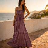 Marielle – Backless Drawstring Maxi Dress with Side Slit