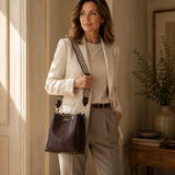 Bellora – Vintage Bucket Shoulder Bag with Woven Strap