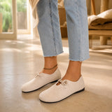Solette – Knot Strap Suede-Look Mary Jane Flats for Women