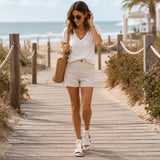 Solvia – Croc-Textured Lace-Up Flat Gladiator Sandals for Women