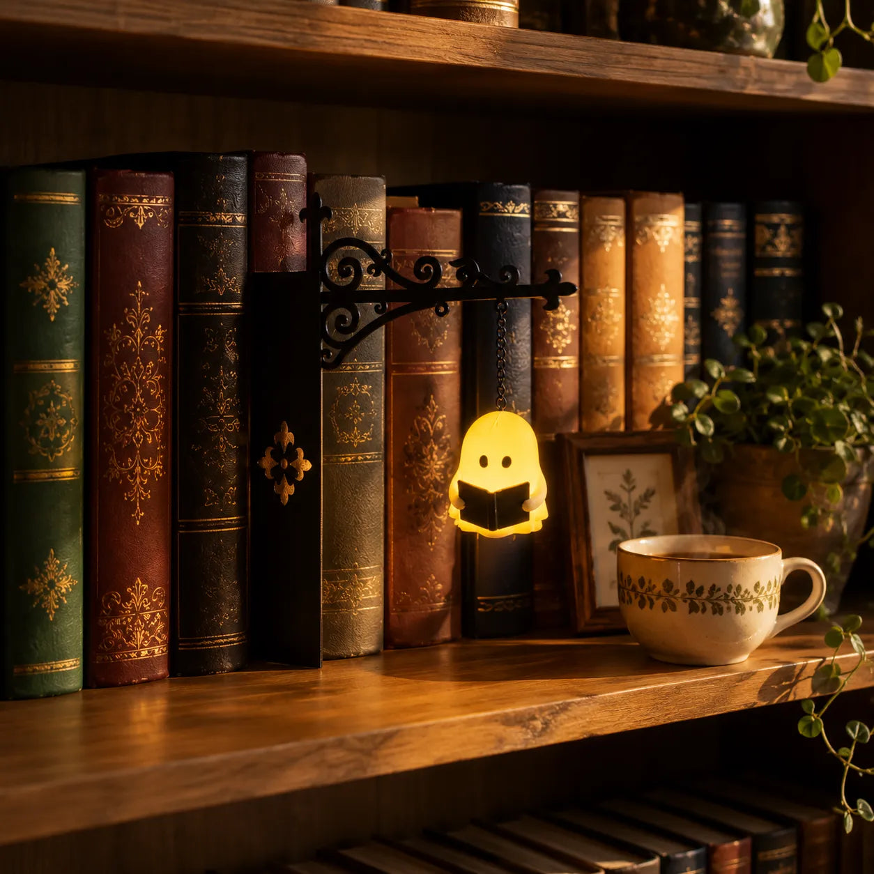Nooklyn – Miniature Hanging Bookshelf Lantern with Warm LED Glow