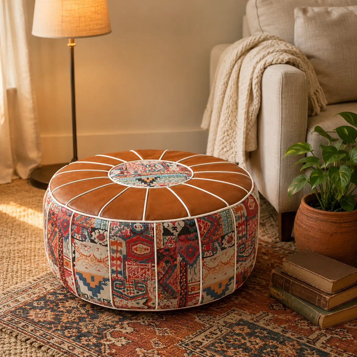 Marokka – Bohemian Storage Ottoman Pouf with Hidden Compartment